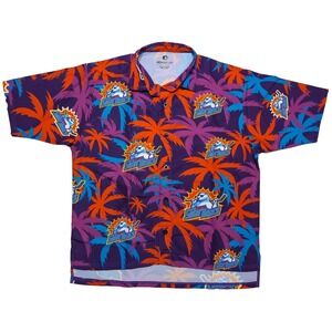 POWERTEK Athletic Orlando Solar Bears Short Sleeve Button Shirt Hawaiian Small S